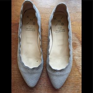 KMB Gray scalloped flats from Anthropologie Sz 8